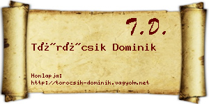 Töröcsik Dominik névjegykártya